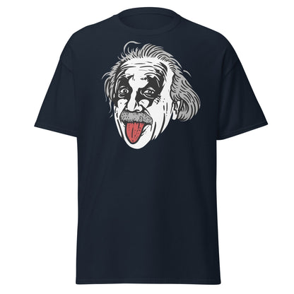 Einstein Tongue Out T-Shirt – Iconic Science Genius Tee - Navy - T-Shirts Online