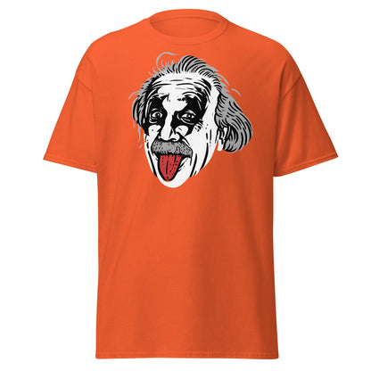 Einstein Tongue Out T-Shirt – Iconic Science Genius Tee - Orange - T-Shirts Online