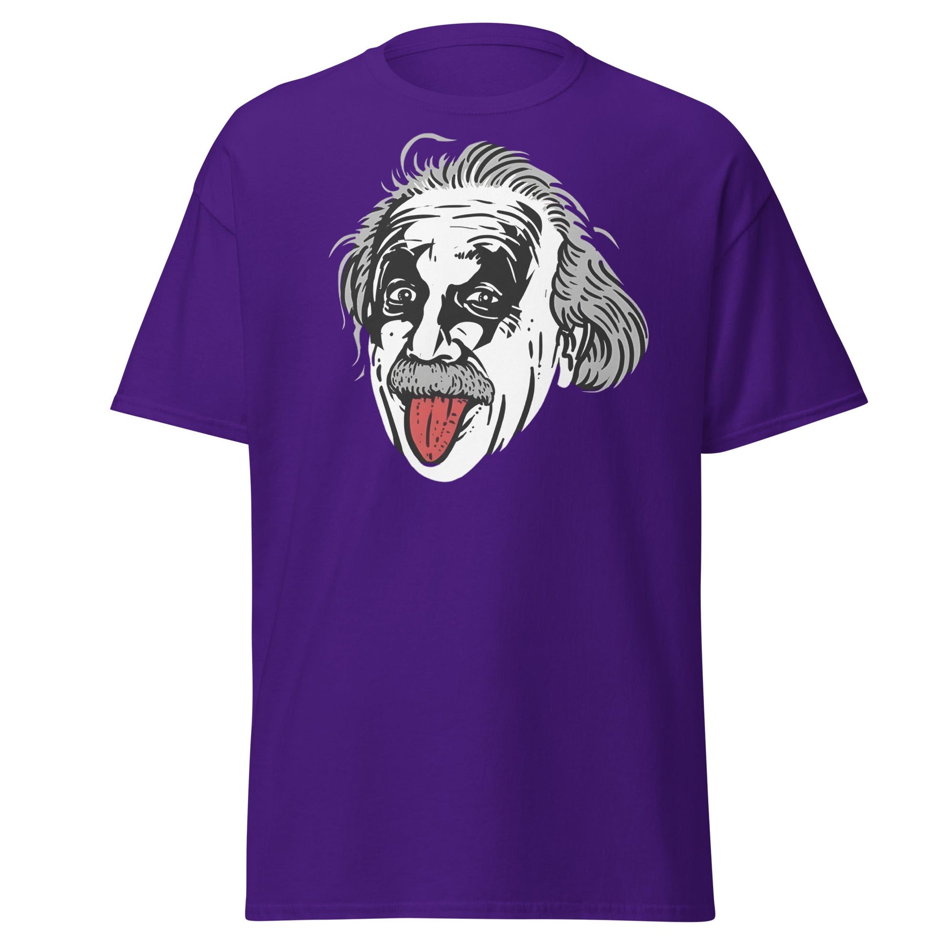 Einstein Tongue Out T-Shirt – Iconic Science Genius Tee - Purple - T-Shirts Online