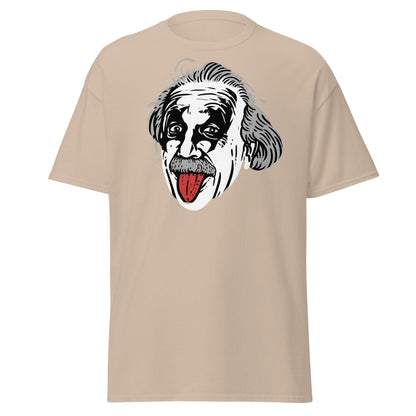 Einstein Tongue Out T-Shirt – Iconic Science Genius Tee - Sand - T-Shirts Online
