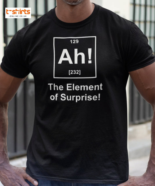 Element of Surprise T-Shirt | Funny Science Tee - Maroon - T-Shirts Online