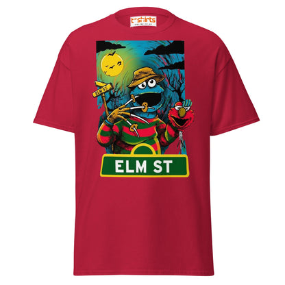 Elm Street Monster T-Shirt – Funny Horror Parody Tee - Cardinal - T-Shirts Online