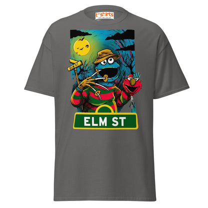 Elm Street Monster T-Shirt – Funny Horror Parody Tee - Charcoal - T-Shirts Online