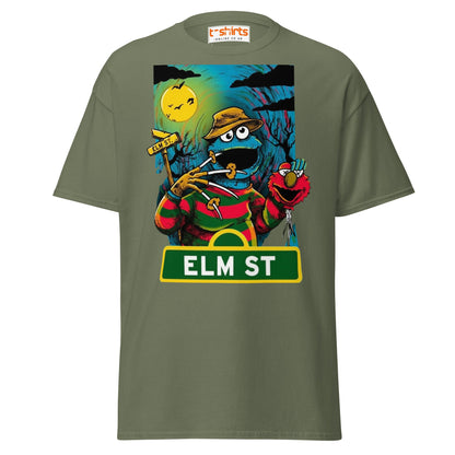 Elm Street Monster T-Shirt – Funny Horror Parody Tee - Military Green - T-Shirts Online