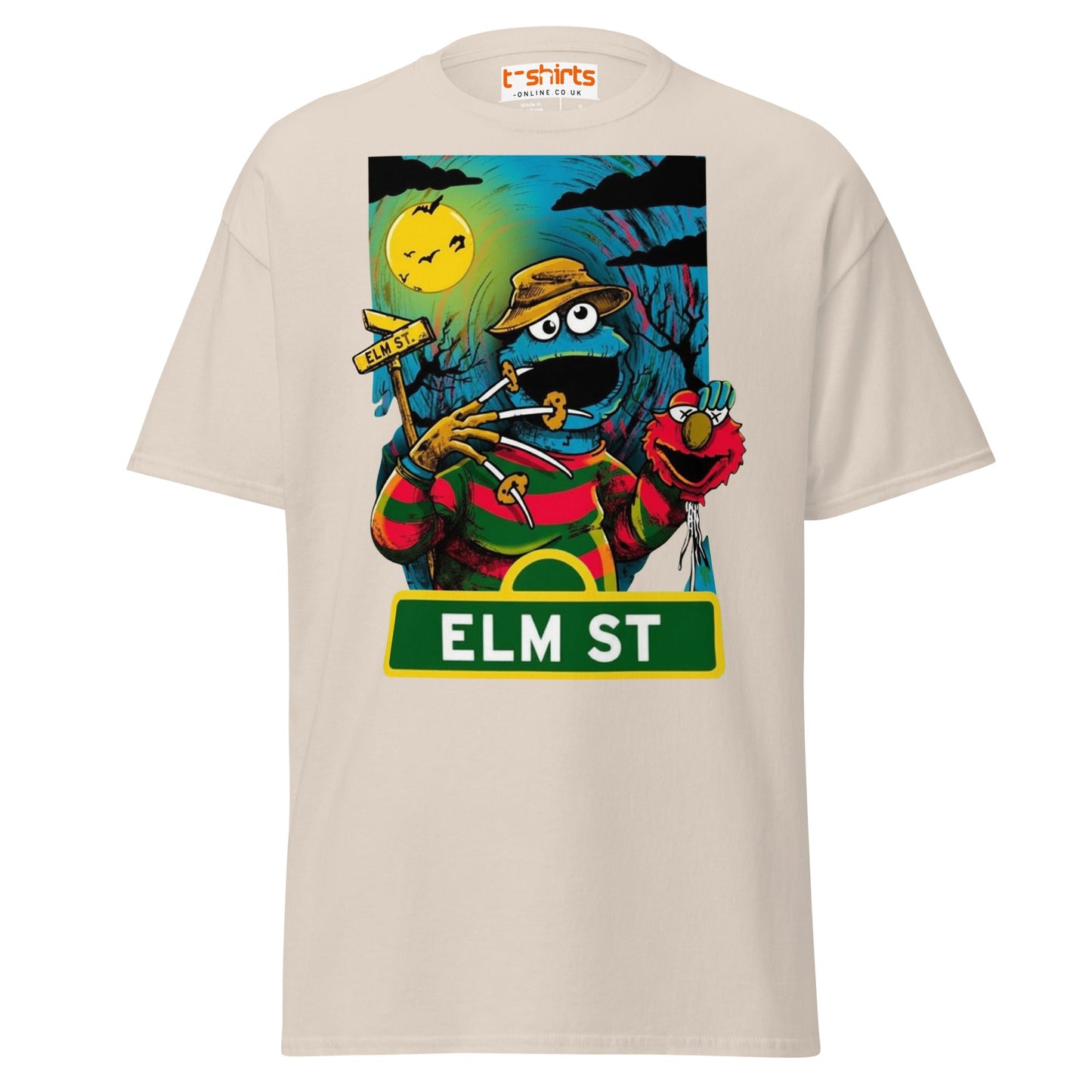 Elm Street Monster T-Shirt – Funny Horror Parody Tee - Natural - T-Shirts Online