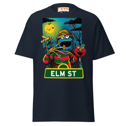 Elm Street Monster T-Shirt – Funny Horror Parody Tee - Navy - T-Shirts Online