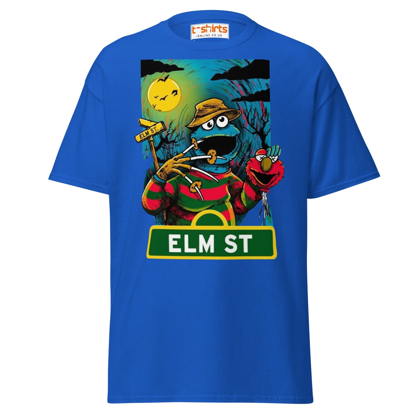 Elm Street Monster T-Shirt – Funny Horror Parody Tee - Royal - T-Shirts Online