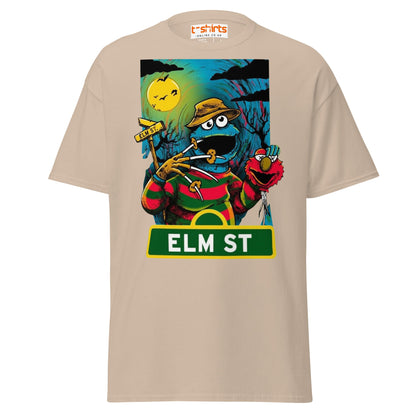 Elm Street Monster T-Shirt – Funny Horror Parody Tee - Sand - T-Shirts Online