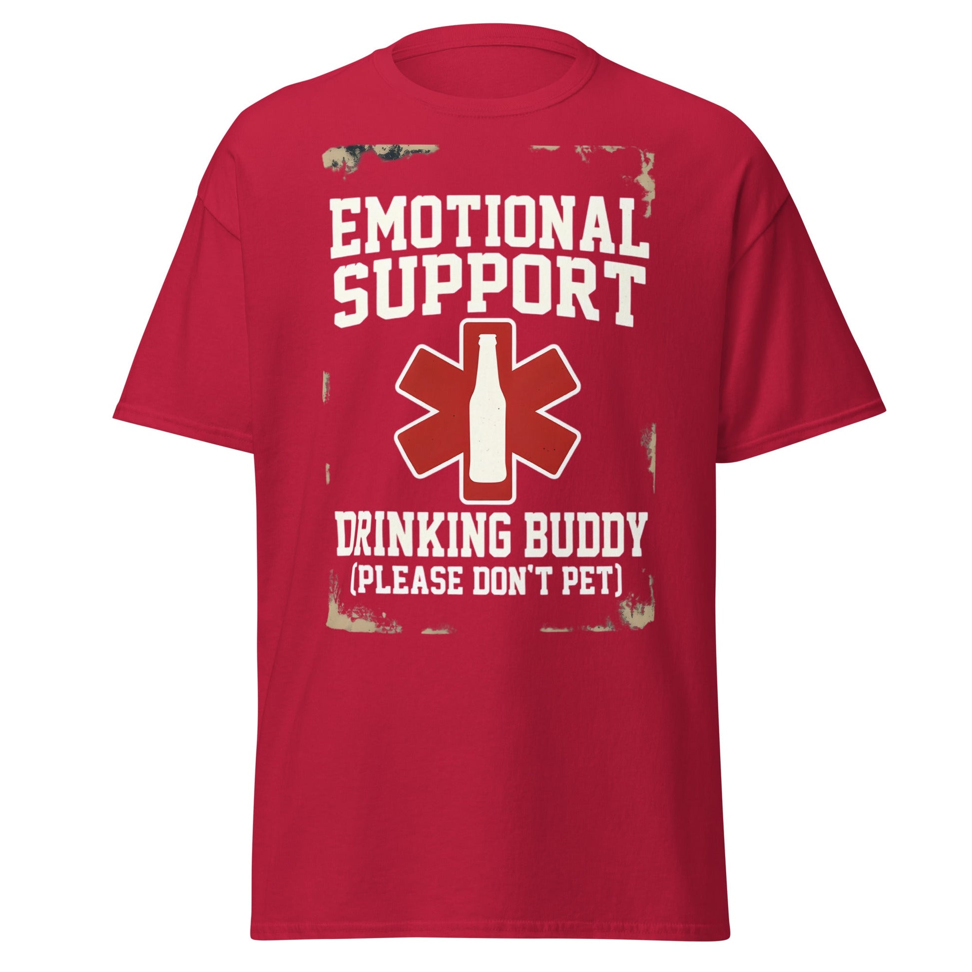 Emotional Support Drinking Buddy T-Shirt - Funny Beer Tee - Cardinal - T-Shirts Online