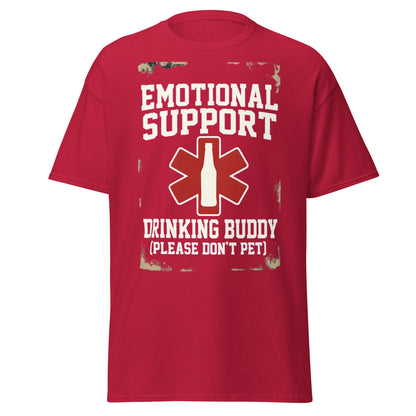 Emotional Support Drinking Buddy T-Shirt - Funny Beer Tee - Cardinal - T-Shirts Online