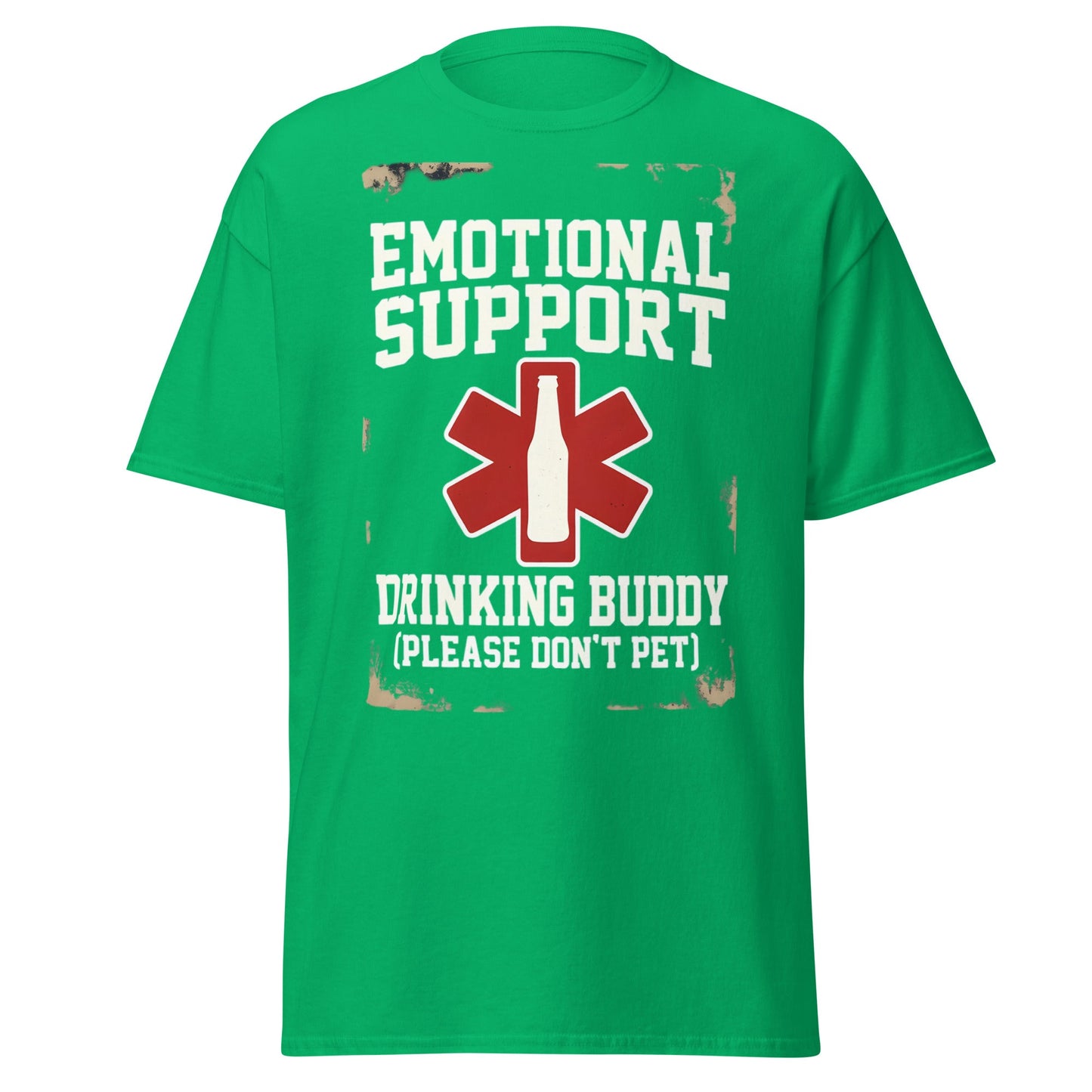 Emotional Support Drinking Buddy T-Shirt - Funny Beer Tee - Irish Green - T-Shirts Online