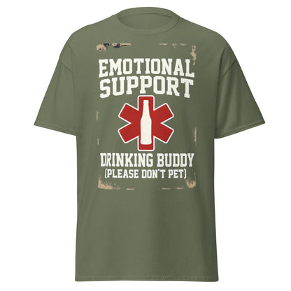 Emotional Support Drinking Buddy T-Shirt - Funny Beer Tee - Military Green - T-Shirts Online
