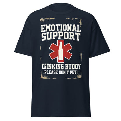 Emotional Support Drinking Buddy T-Shirt - Funny Beer Tee - Navy - T-Shirts Online