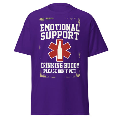 Emotional Support Drinking Buddy T-Shirt - Funny Beer Tee - Purple - T-Shirts Online