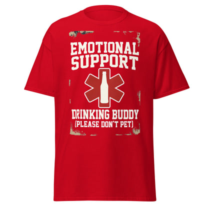 Emotional Support Drinking Buddy T-Shirt - Funny Beer Tee - Red - T-Shirts Online