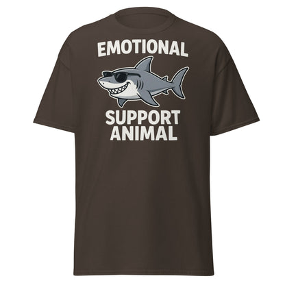 Emotional Support Shark T-Shirt - Funny Cool Shark Tee - Dark Chocolate - T-Shirts Online