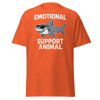 Emotional Support Shark T-Shirt - Funny Cool Shark Tee - Orange - T-Shirts Online