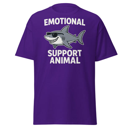 Emotional Support Shark T-Shirt - Funny Cool Shark Tee - Purple - T-Shirts Online