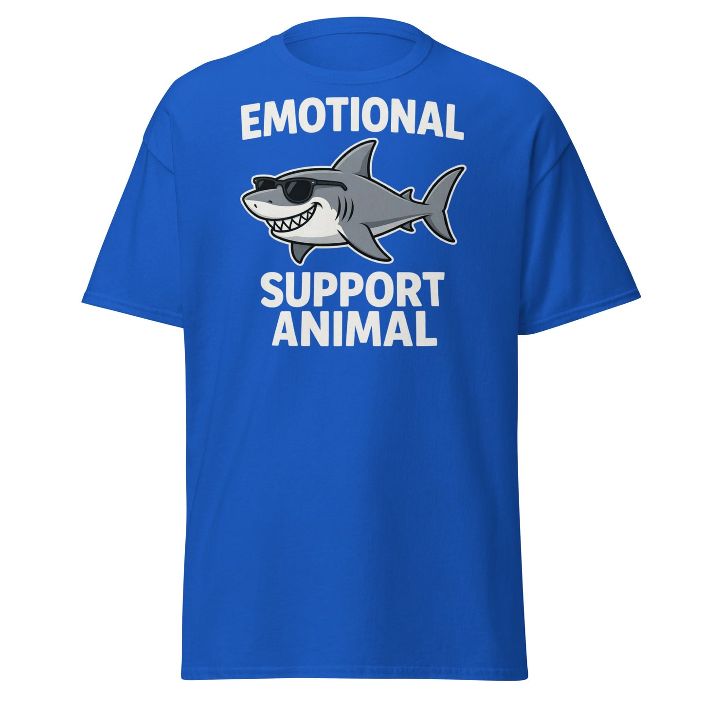 Emotional Support Shark T-Shirt - Funny Cool Shark Tee - Royal - T-Shirts Online