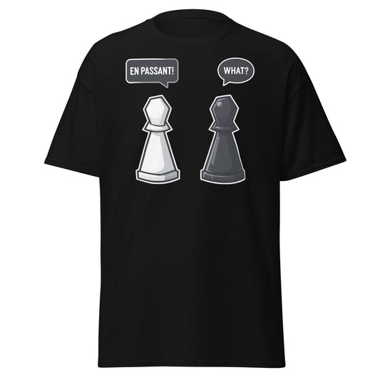 En Passant Chess Meme T-Shirt - Funny Strategy Pawn Tee - Black - T-Shirts Online