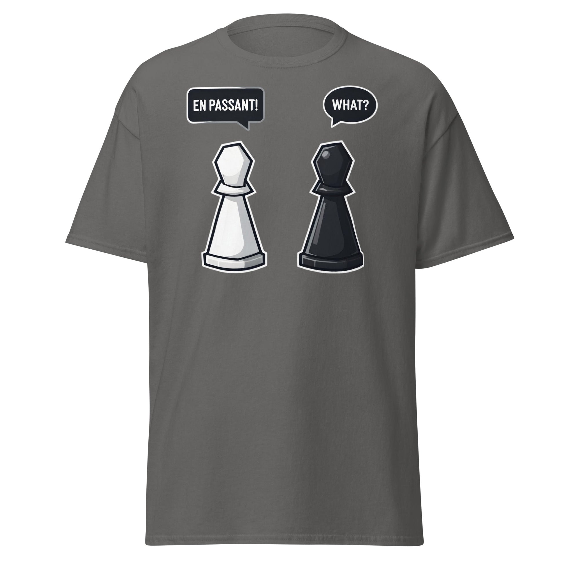 En Passant Chess Meme T-Shirt - Funny Strategy Pawn Tee - Charcoal - T-Shirts Online