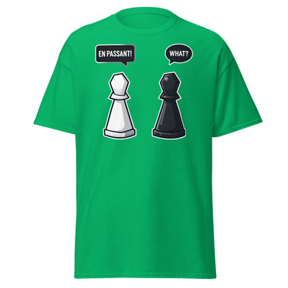 En Passant Chess Meme T-Shirt - Funny Strategy Pawn Tee - Irish Green - T-Shirts Online