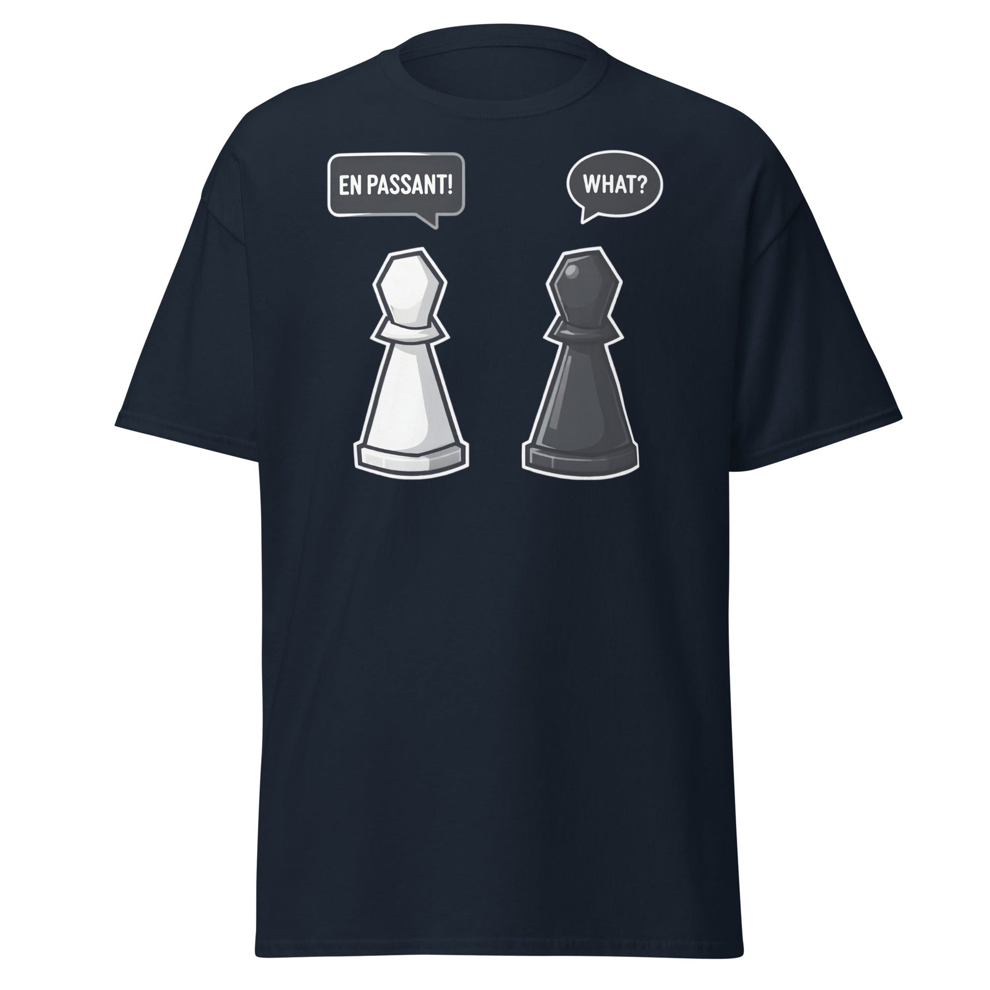 En Passant Chess Meme T-Shirt - Funny Strategy Pawn Tee - Navy - T-Shirts Online