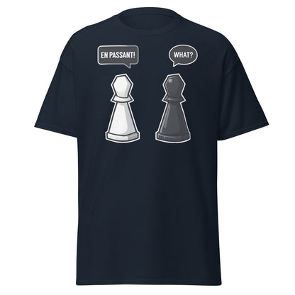 En Passant Chess Meme T-Shirt - Funny Strategy Pawn Tee - Navy - T-Shirts Online