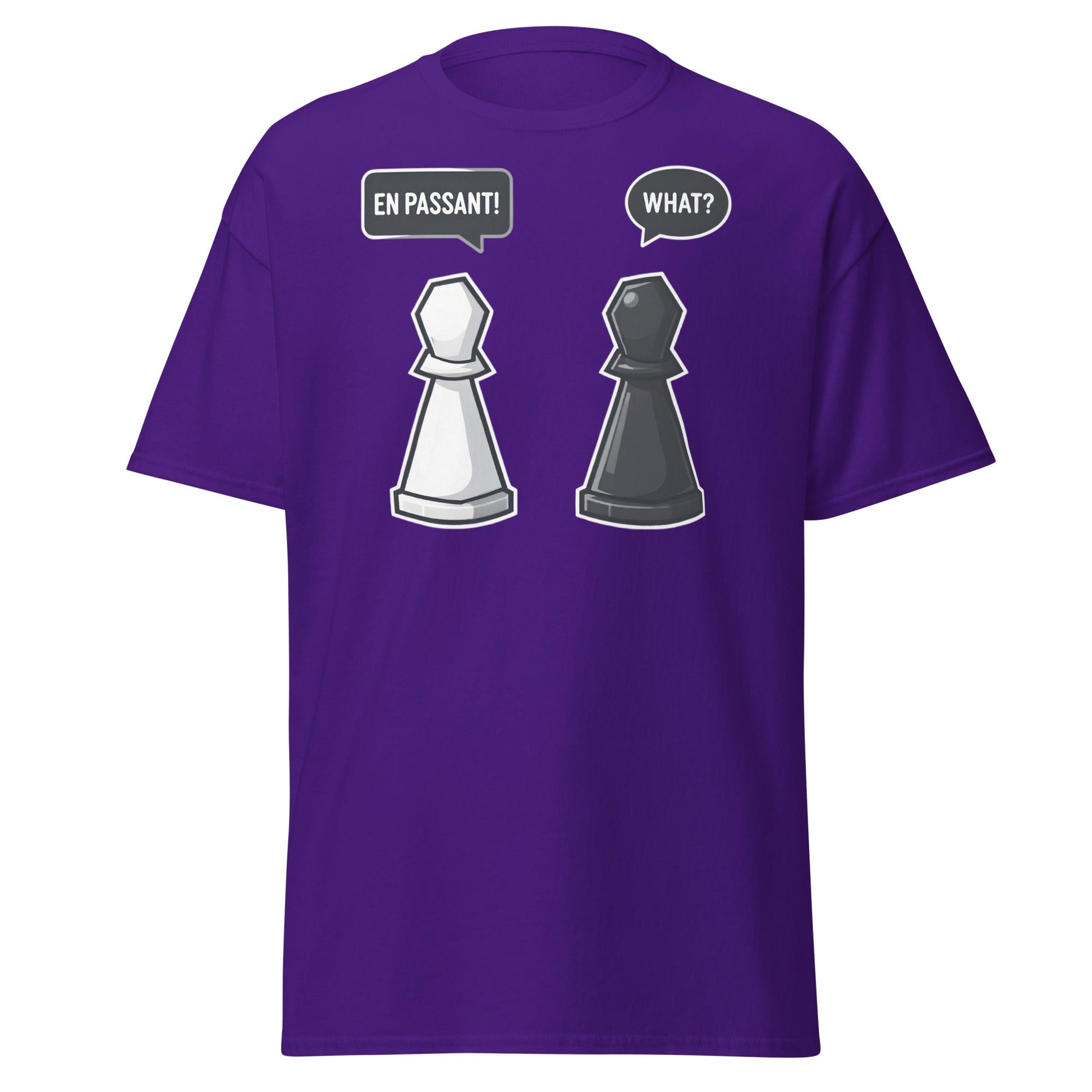 En Passant Chess Meme T-Shirt - Funny Strategy Pawn Tee - Purple - T-Shirts Online