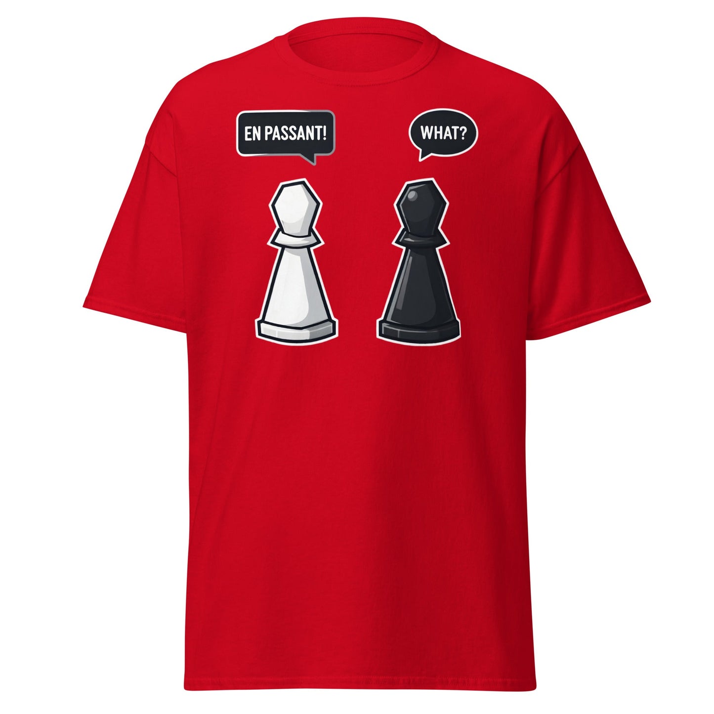En Passant Chess Meme T-Shirt - Funny Strategy Pawn Tee - Red - T-Shirts Online