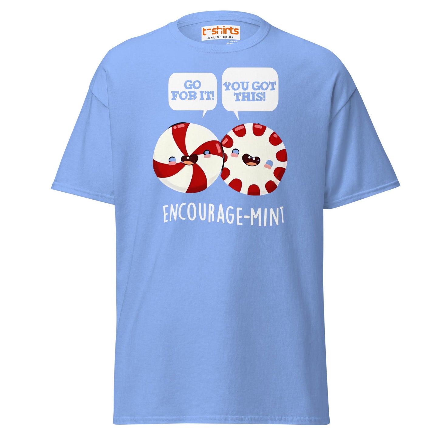 Encourage - Mint T-Shirt | Cute Pun Peppermint Tee - Carolina Blue - T-Shirts Online