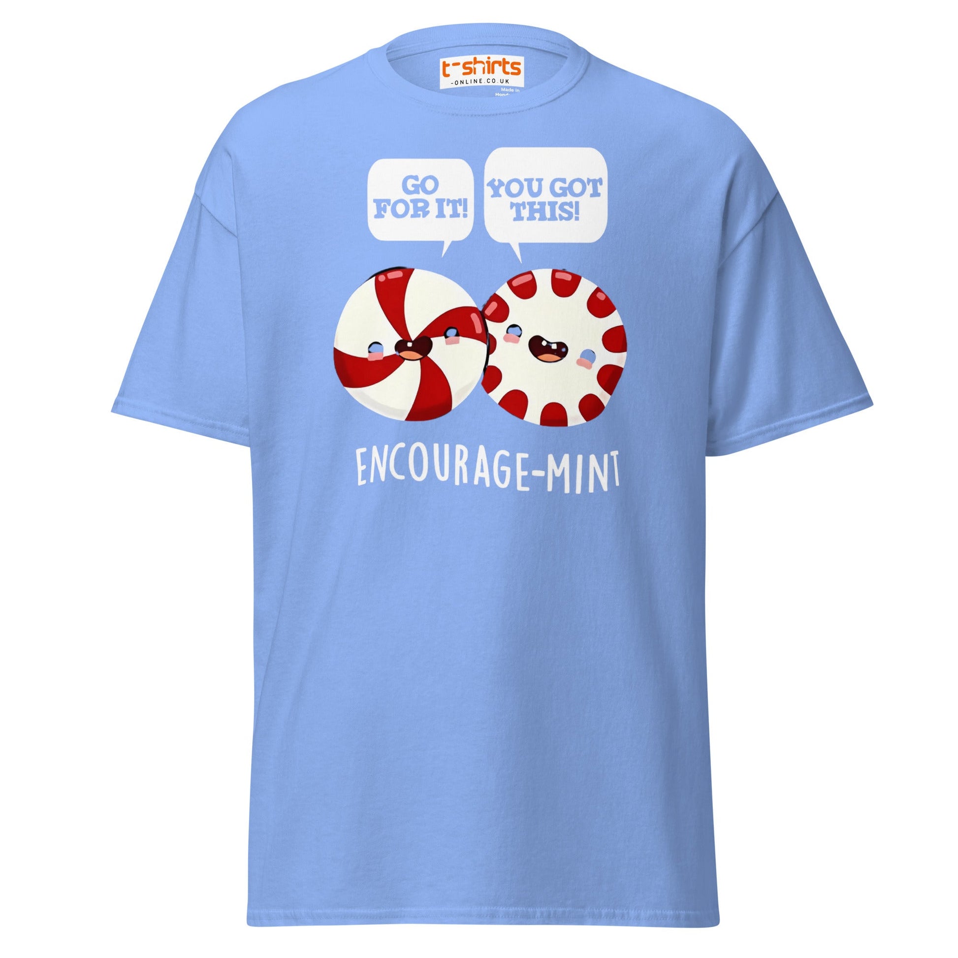 Encourage - Mint T-Shirt | Cute Pun Peppermint Tee - Carolina Blue - T-Shirts Online