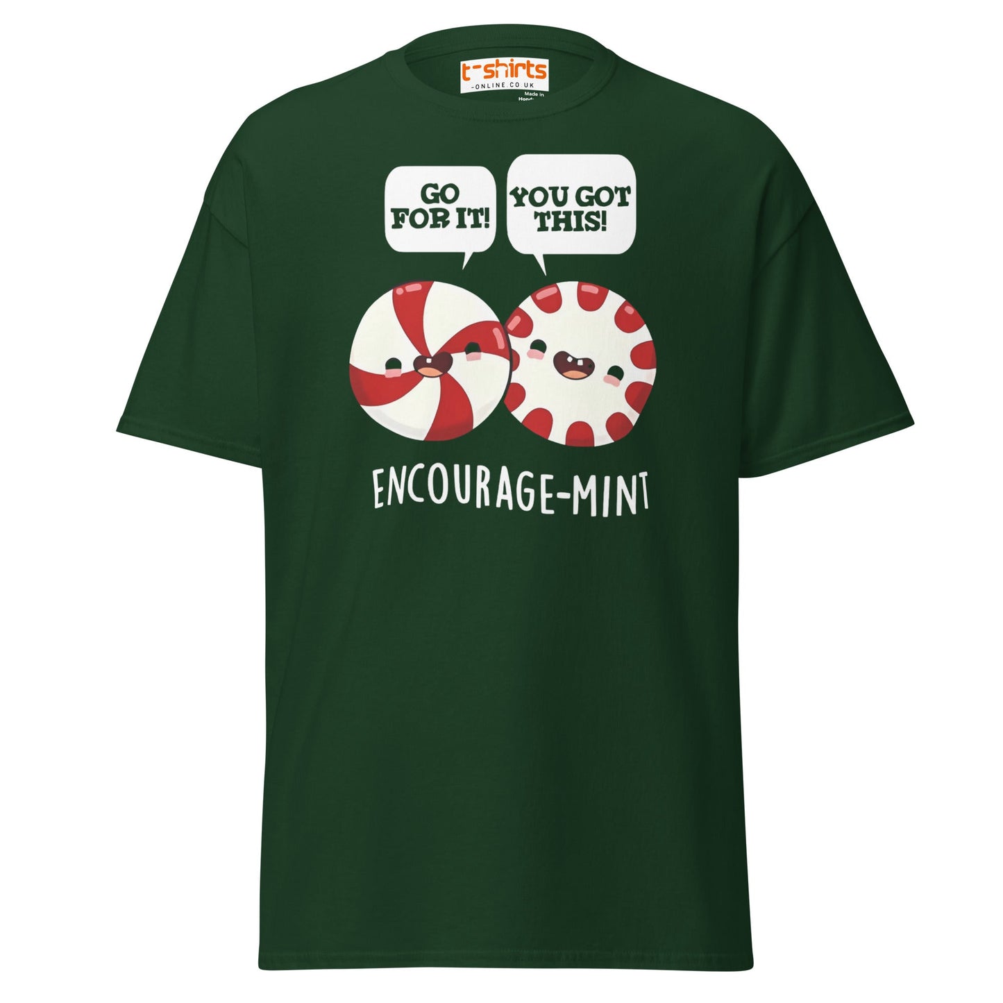 Encourage - Mint T-Shirt | Cute Pun Peppermint Tee - Forest Green - T-Shirts Online
