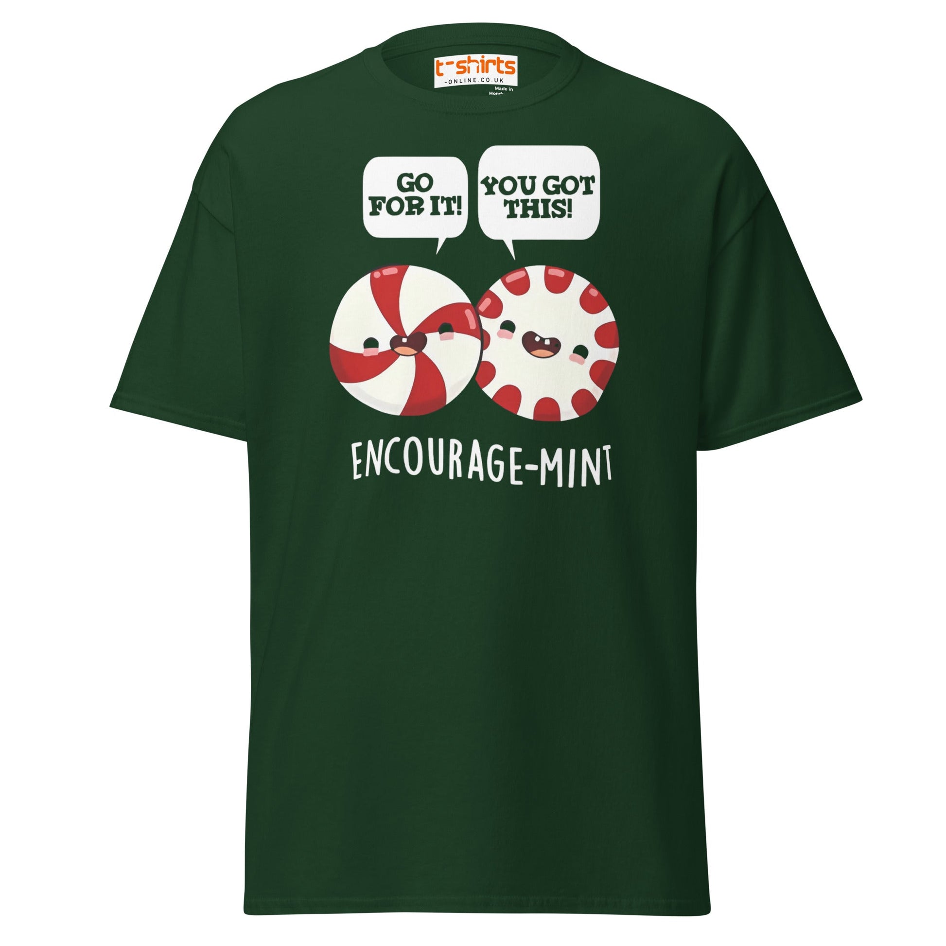 Encourage - Mint T-Shirt | Cute Pun Peppermint Tee - Forest Green - T-Shirts Online