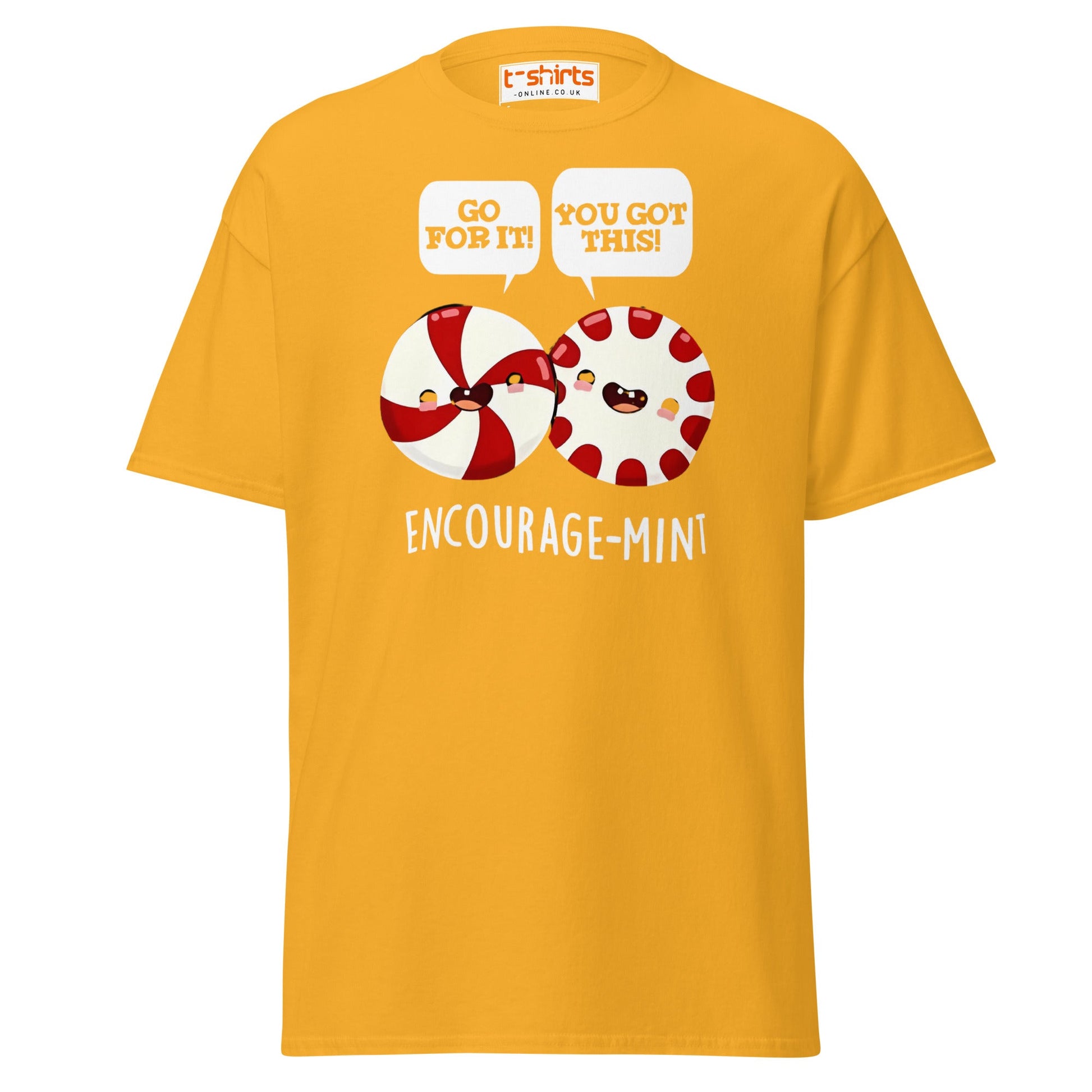 Encourage - Mint T-Shirt | Cute Pun Peppermint Tee - Gold - T-Shirts Online