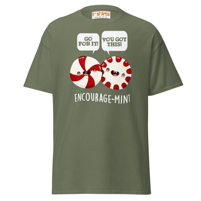 Encourage - Mint T-Shirt | Cute Pun Peppermint Tee - Military Green - T-Shirts Online