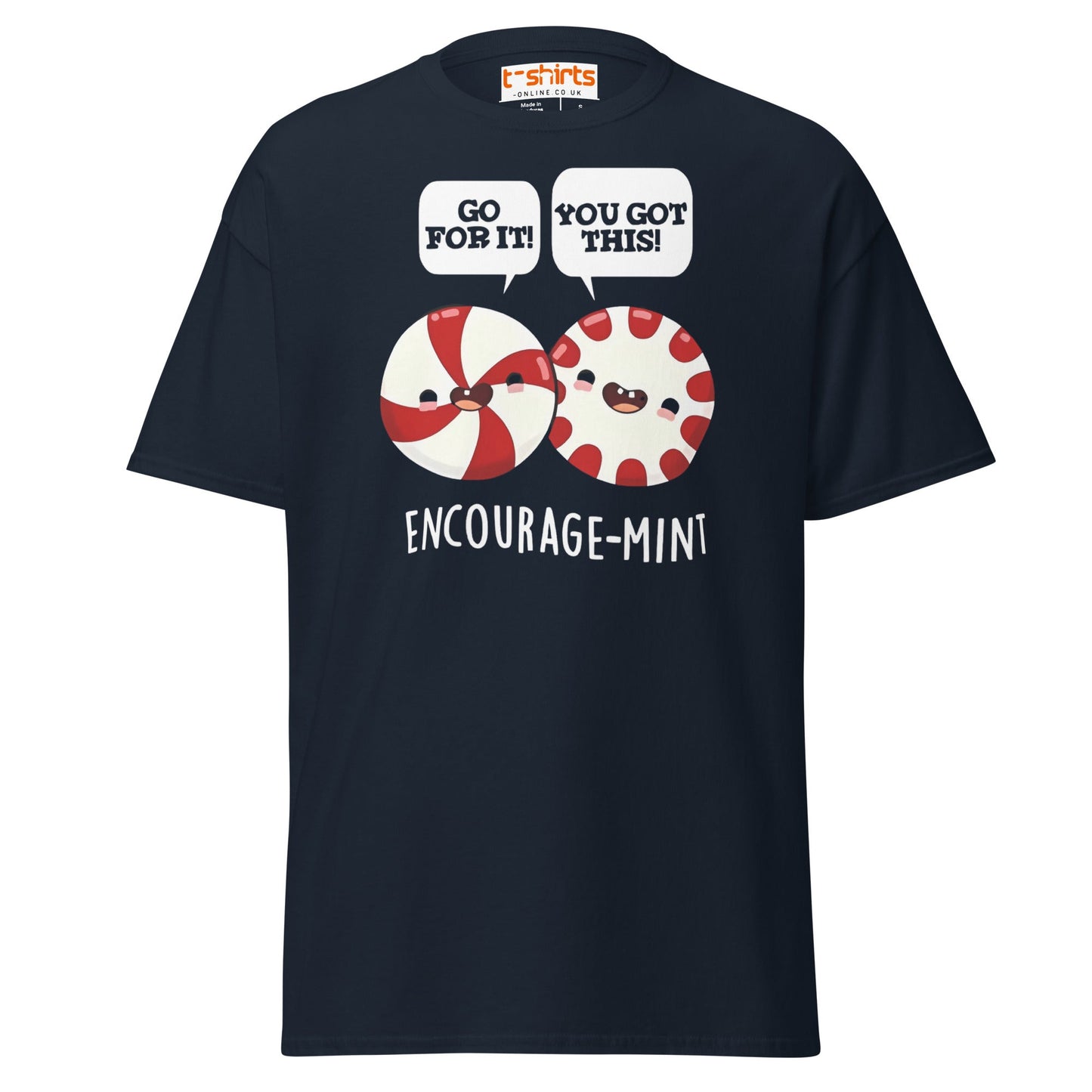 Encourage - Mint T-Shirt | Cute Pun Peppermint Tee - Navy - T-Shirts Online