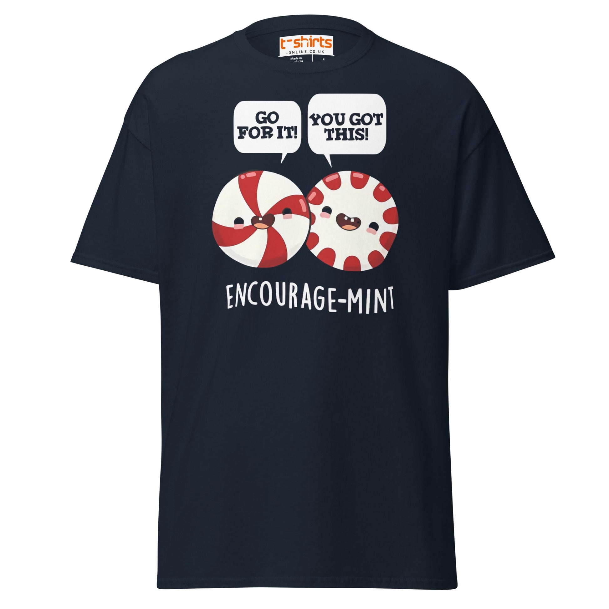 Encourage - Mint T-Shirt | Cute Pun Peppermint Tee - Navy - T-Shirts Online