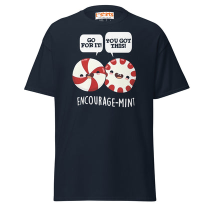 Encourage - Mint T-Shirt | Cute Pun Peppermint Tee - Navy - T-Shirts Online