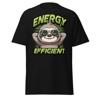Energy Efficient Sloth T-Shirt - Funny Lazy Sloth Tee - Black - T-Shirts Online
