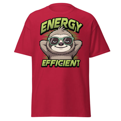 Energy Efficient Sloth T-Shirt - Funny Lazy Sloth Tee - Cardinal - T-Shirts Online