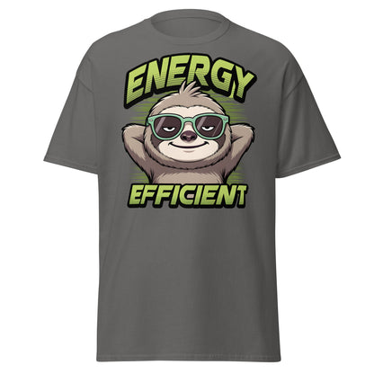 Energy Efficient Sloth T-Shirt - Funny Lazy Sloth Tee - Charcoal - T-Shirts Online