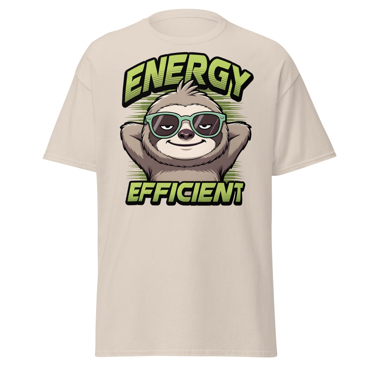 Energy Efficient Sloth T-Shirt - Funny Lazy Sloth Tee - Natural - T-Shirts Online