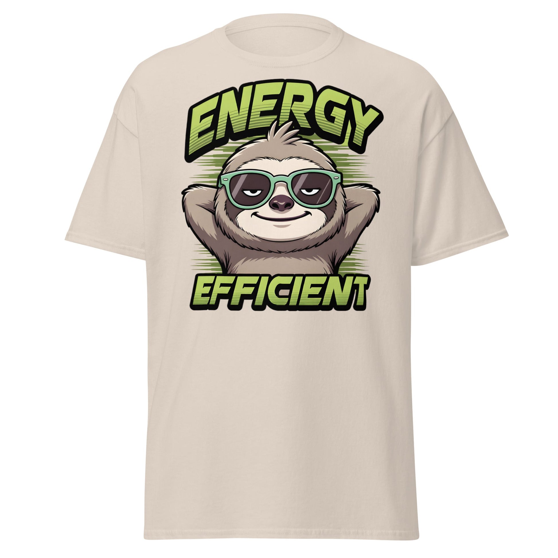 Energy Efficient Sloth T-Shirt - Funny Lazy Sloth Tee - Natural - T-Shirts Online