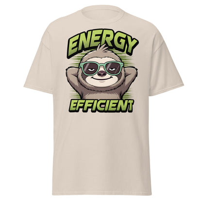 Energy Efficient Sloth T-Shirt - Funny Lazy Sloth Tee - Natural - T-Shirts Online