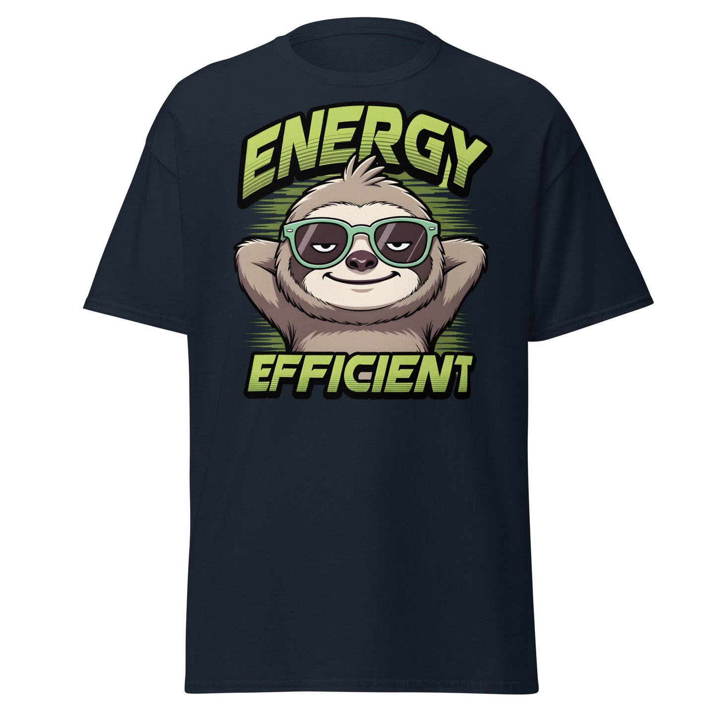 Energy Efficient Sloth T-Shirt - Funny Lazy Sloth Tee - Navy - T-Shirts Online
