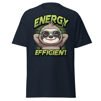 Energy Efficient Sloth T-Shirt - Funny Lazy Sloth Tee - Navy - T-Shirts Online