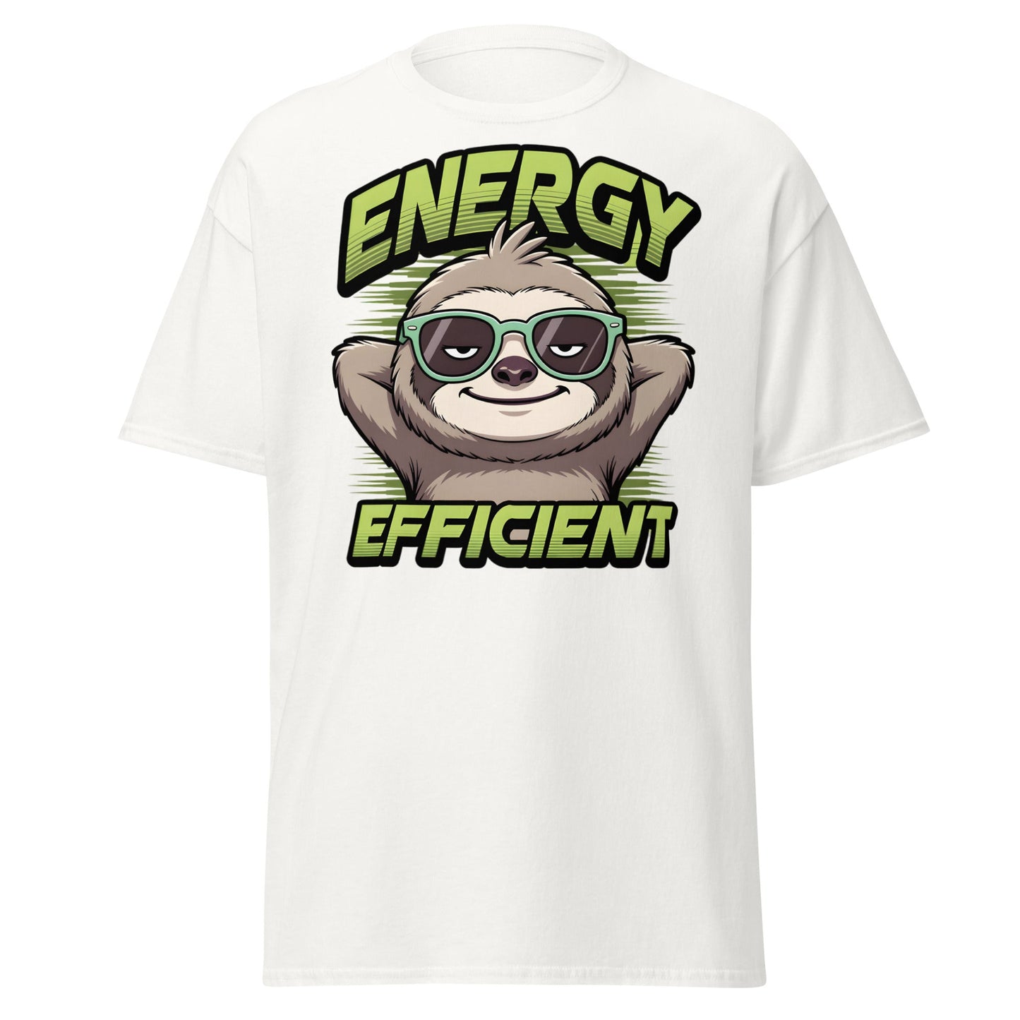Energy Efficient Sloth T-Shirt - Funny Lazy Sloth Tee - White - T-Shirts Online