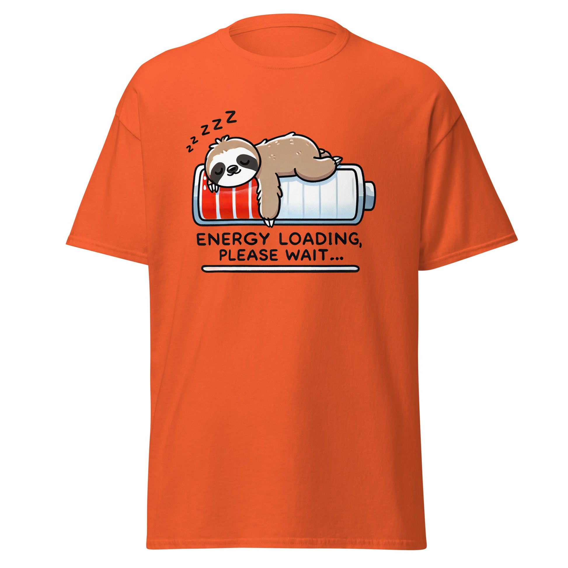 Energy Loading | Sloth T-Shirt - Orange - T-Shirts Online