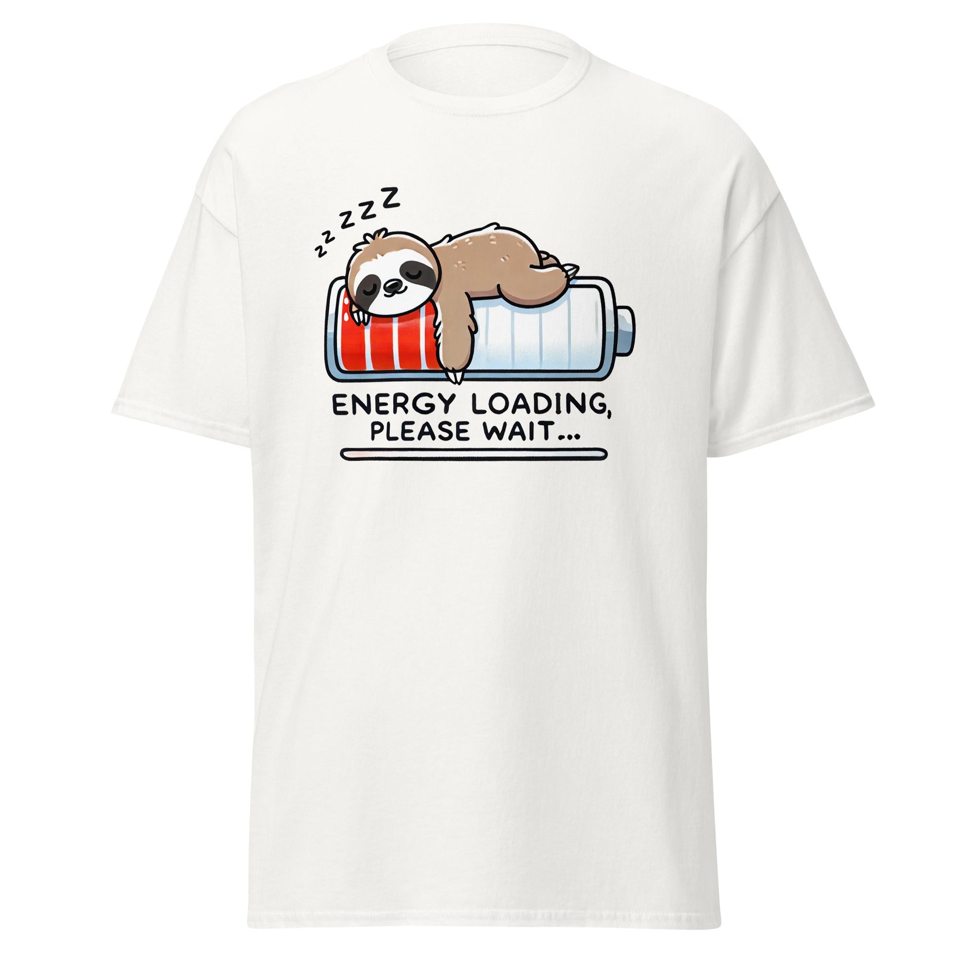 Energy Loading | Sloth T-Shirt - White - T-Shirts Online